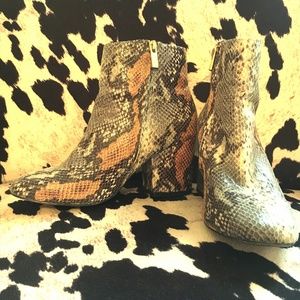 ASOS faux snakeskin booties